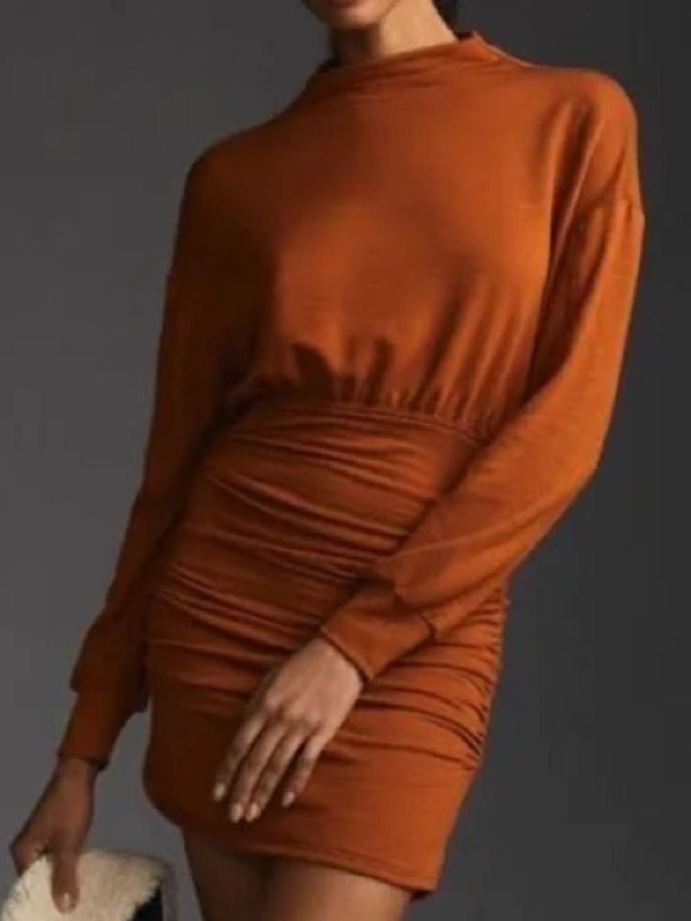 Daily Practice Anthropologie Open Back Ruched Mini Dress bodycon boho minimalist